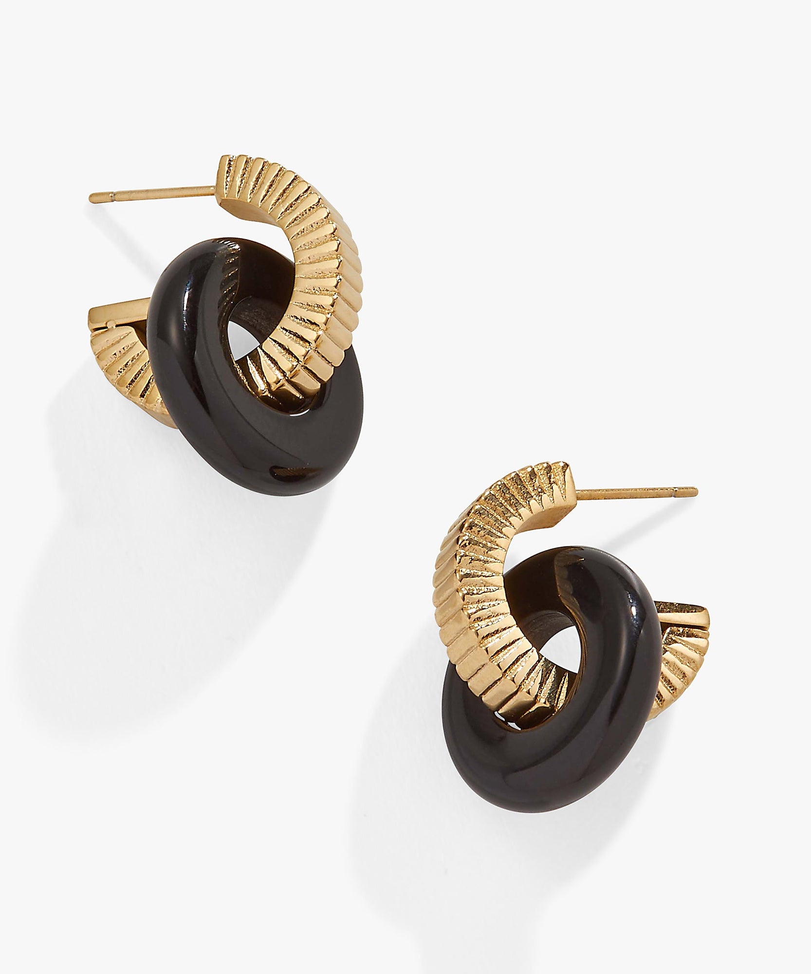 Black Onyx Textured Earrings