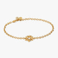 Star of David Heart Bracelet, 14kt Gold Plated