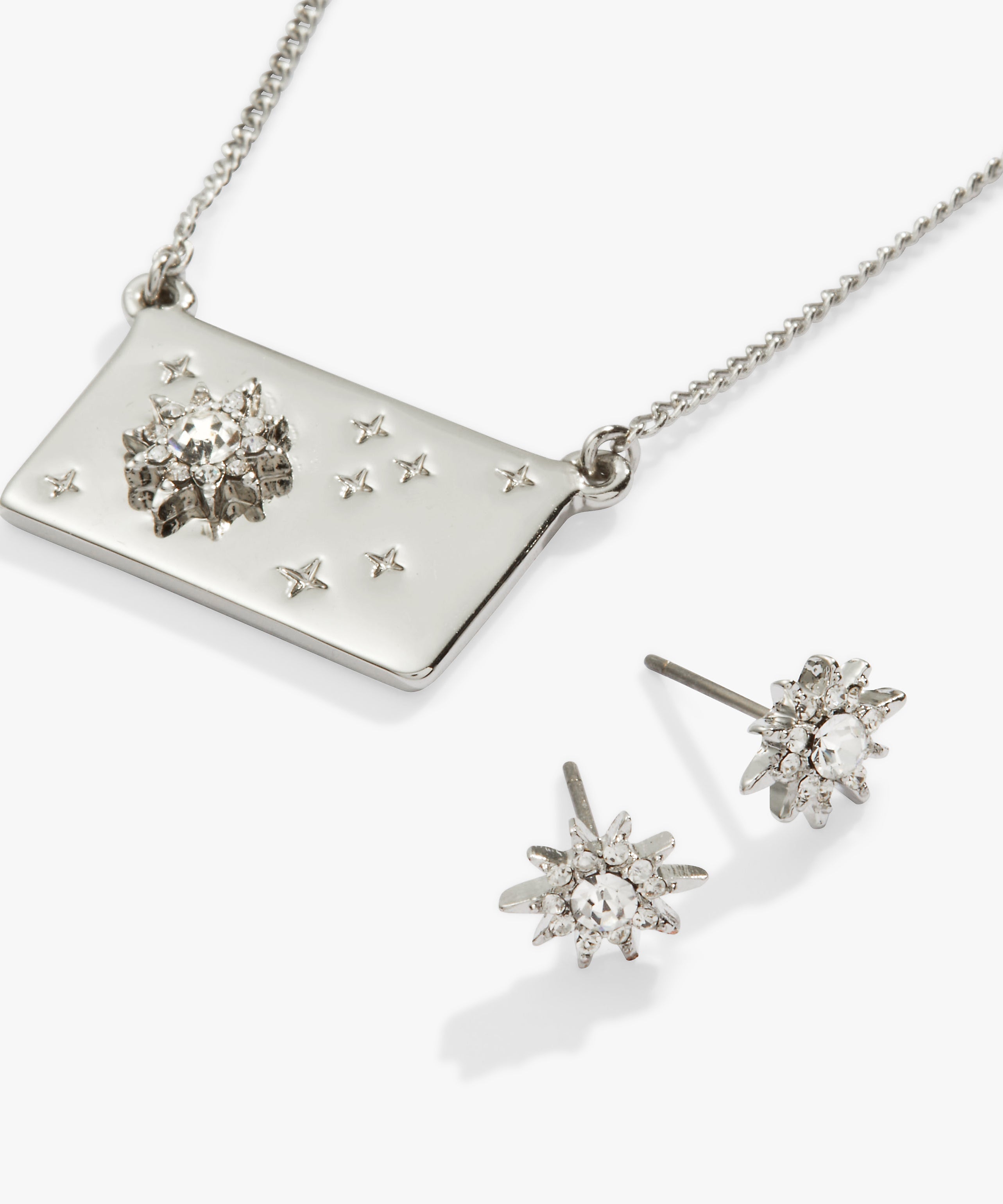 Starburst Charm Necklace and Stud Earring Gift Set