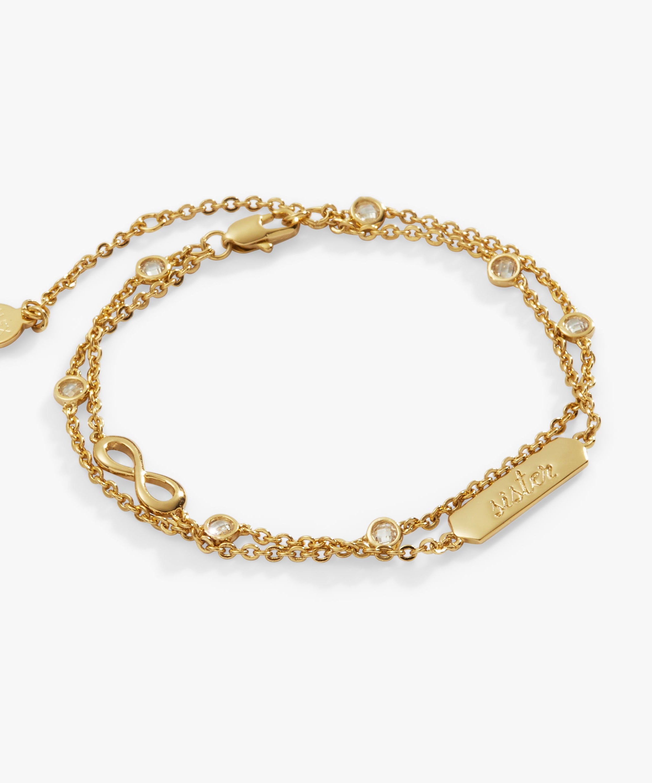 Sister Infinity Chain Double Strand Bracelet
