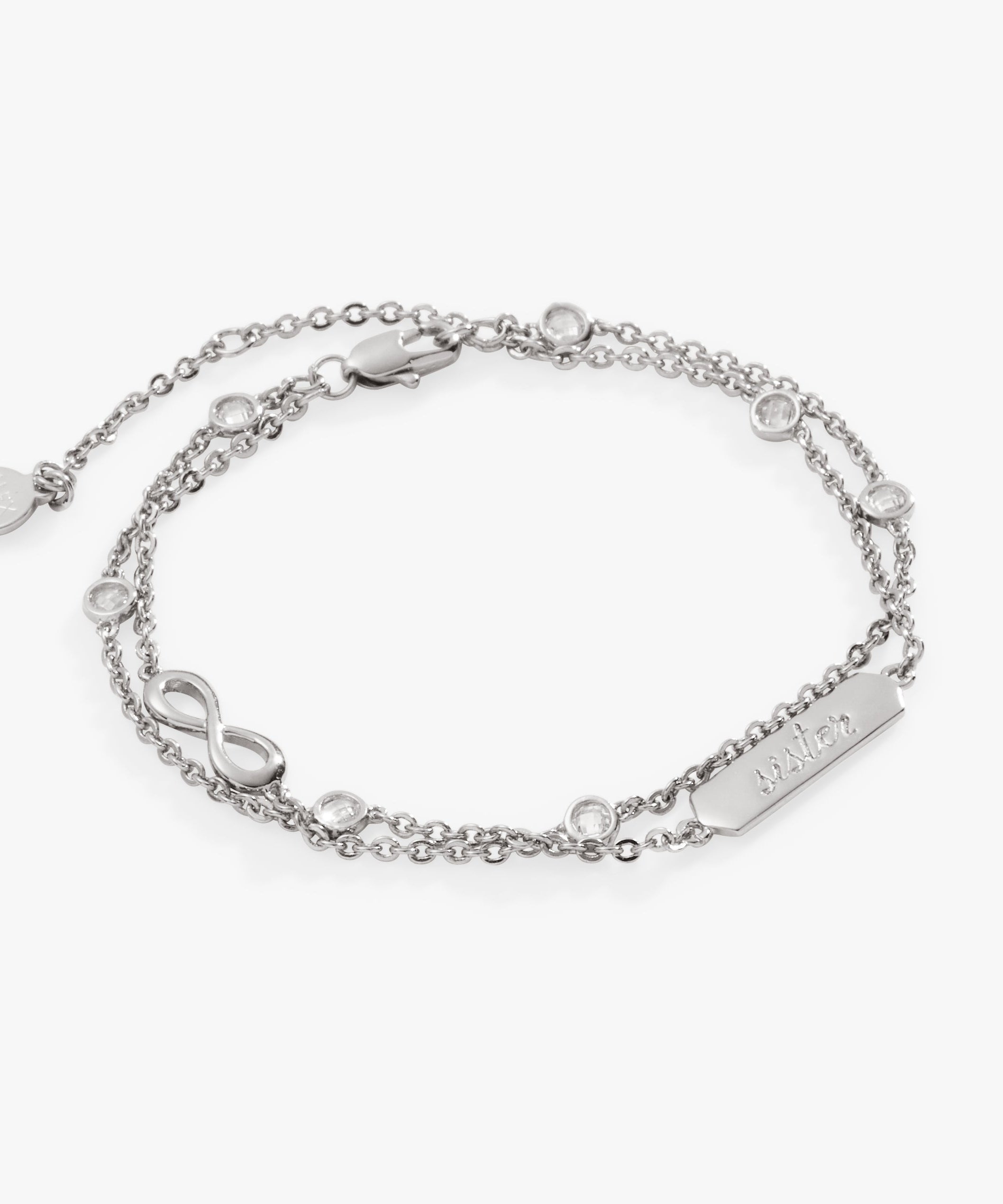Sister Infinity Chain Double Strand Bracelet