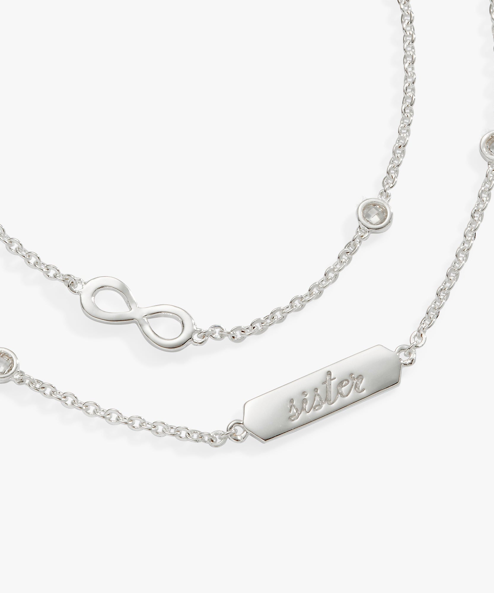 Sister Infinity Chain Double Strand Bracelet