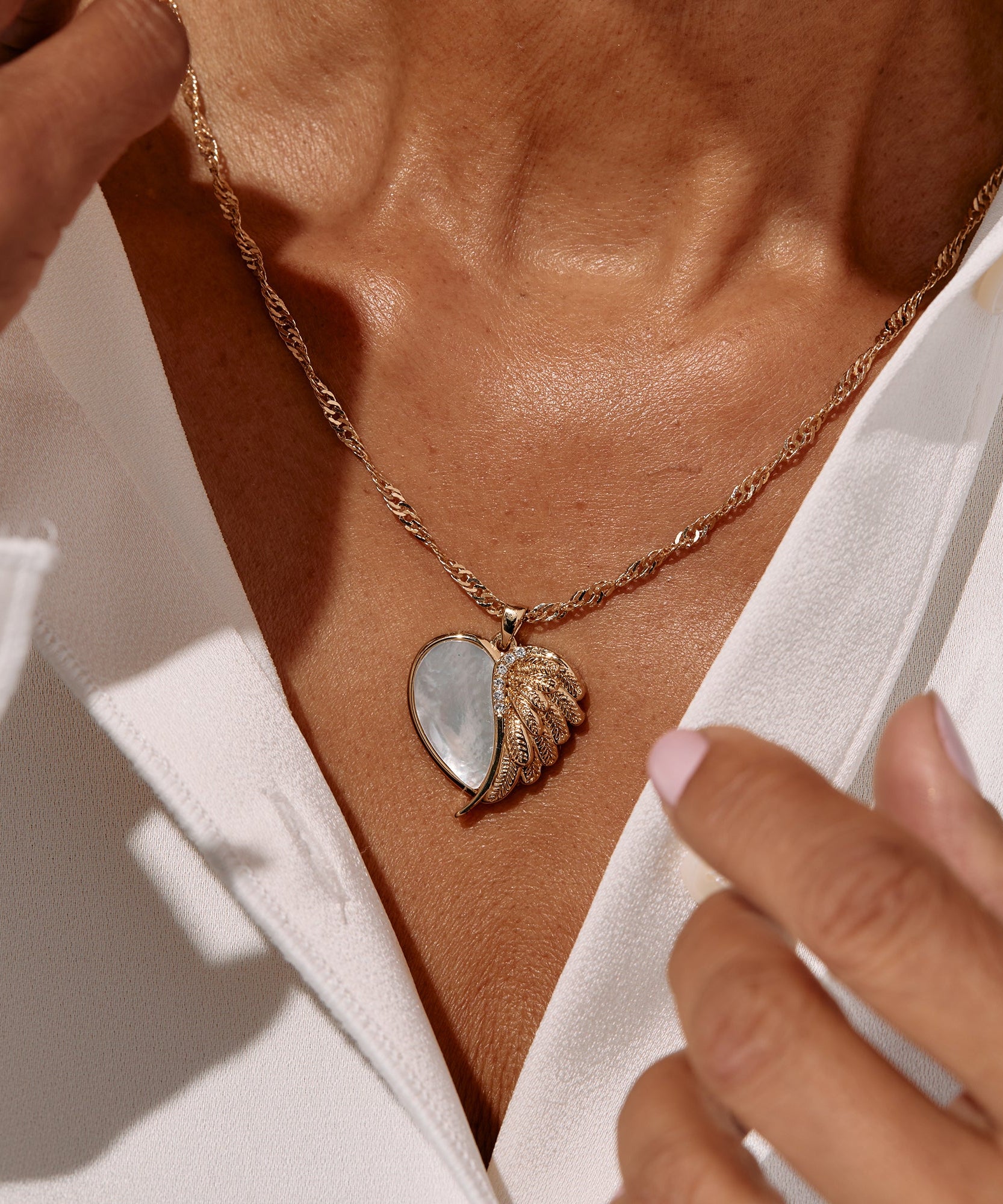 Wings of Protection Charm Necklace