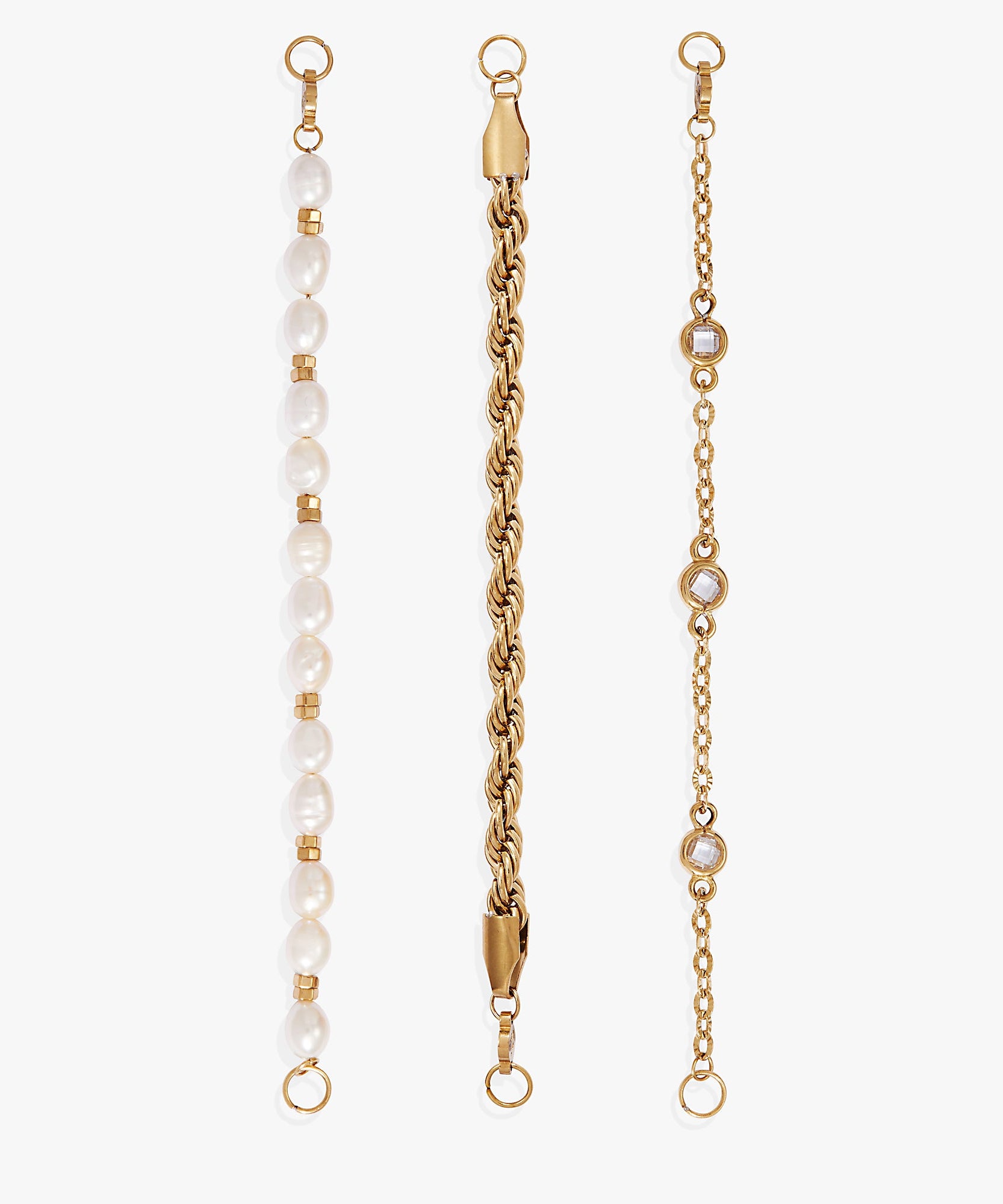 Crystal + Pearl Stranded™ Bracelet Set