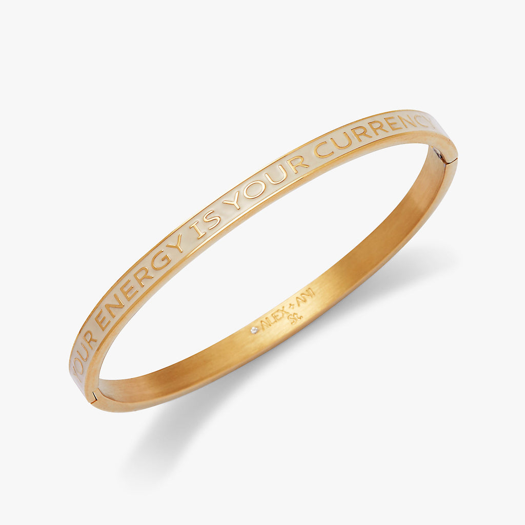 'Your Energy Is Your Currency' Hinge Bangle