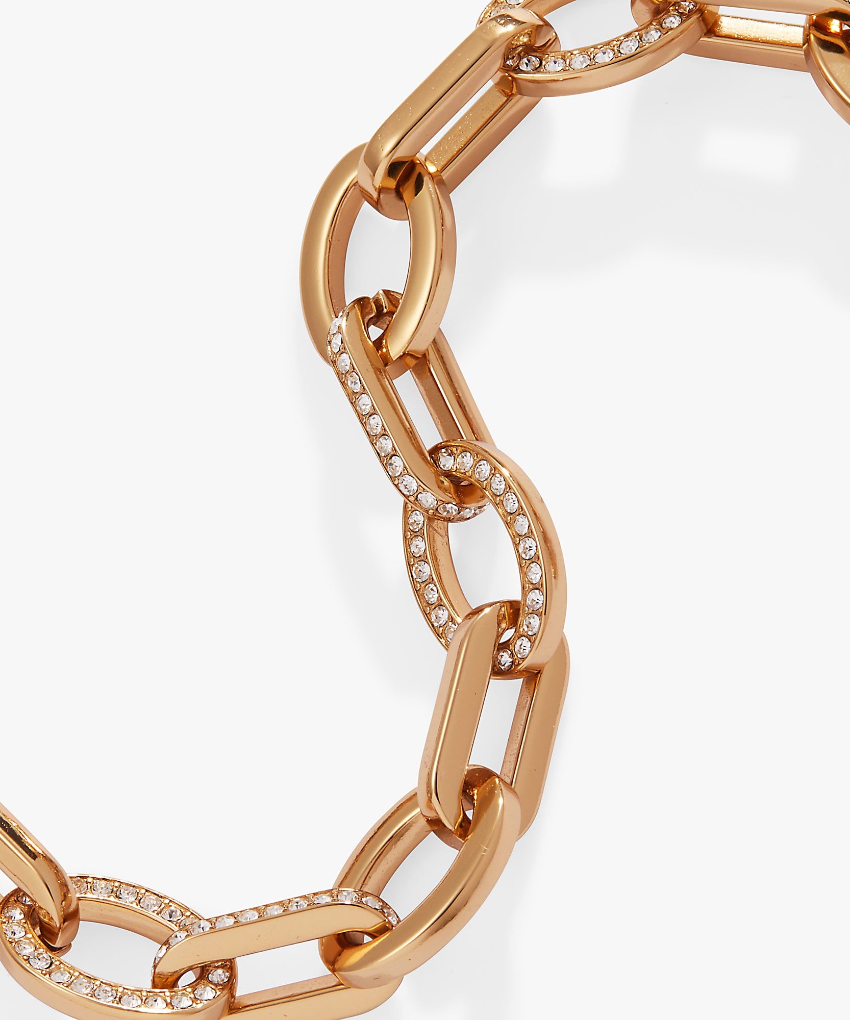 Oval Link Crystal Chain Toggle Bracelet