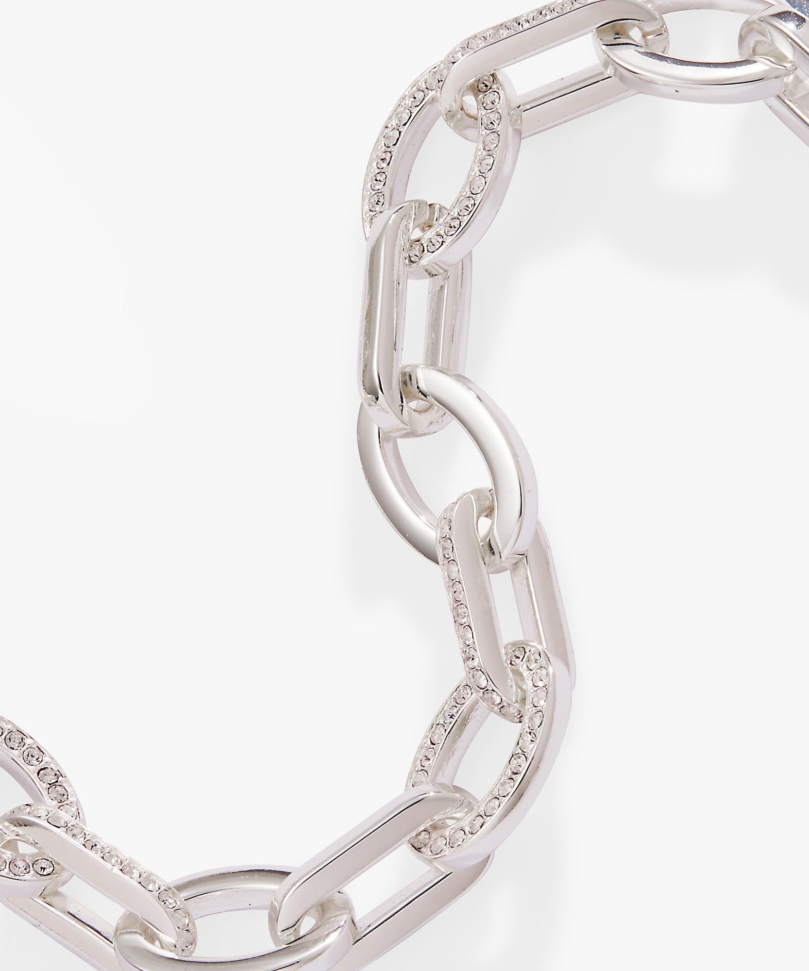 Oval Link Crystal Chain Toggle Bracelet