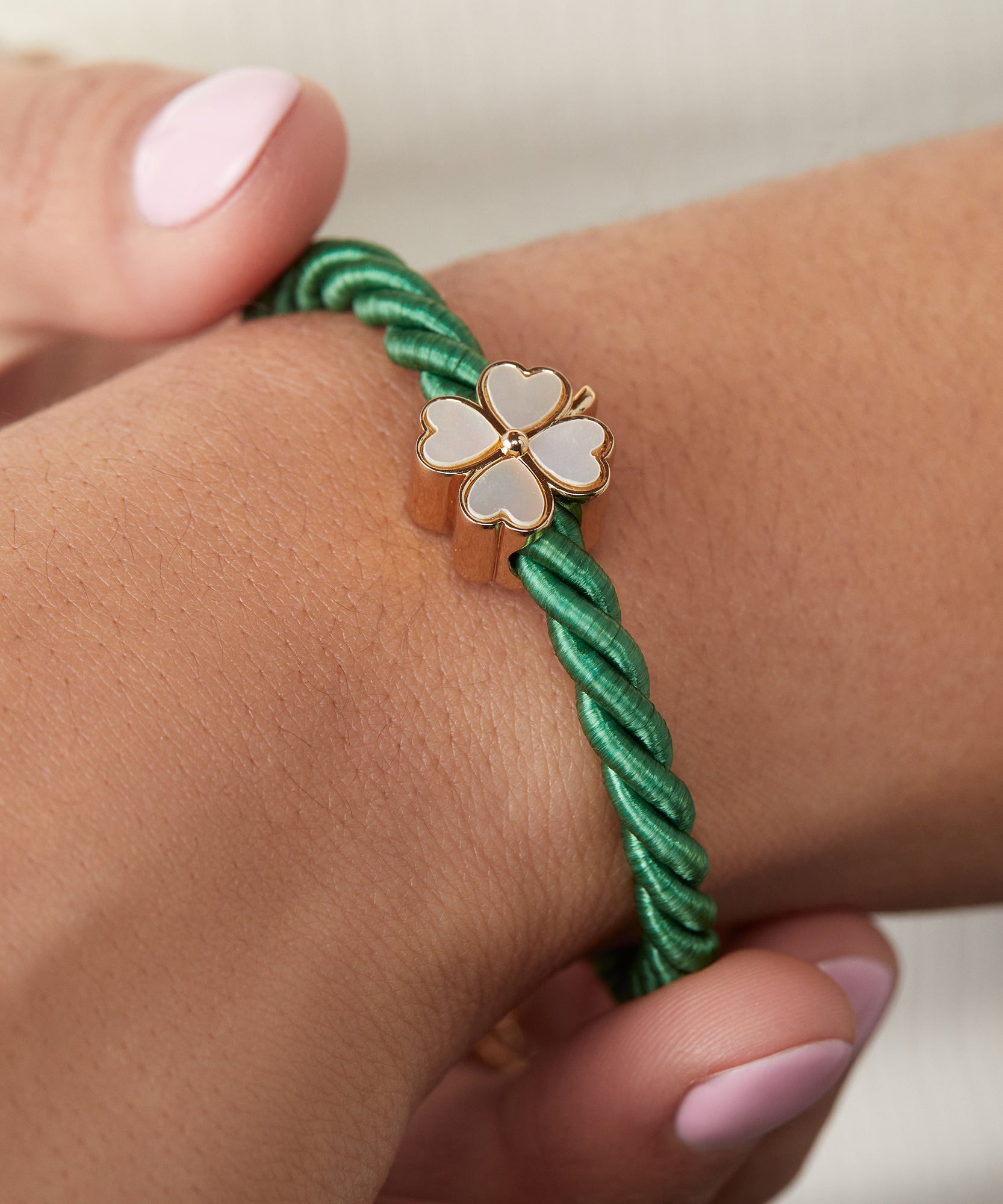 Four Leaf Clover Cord Bracelet