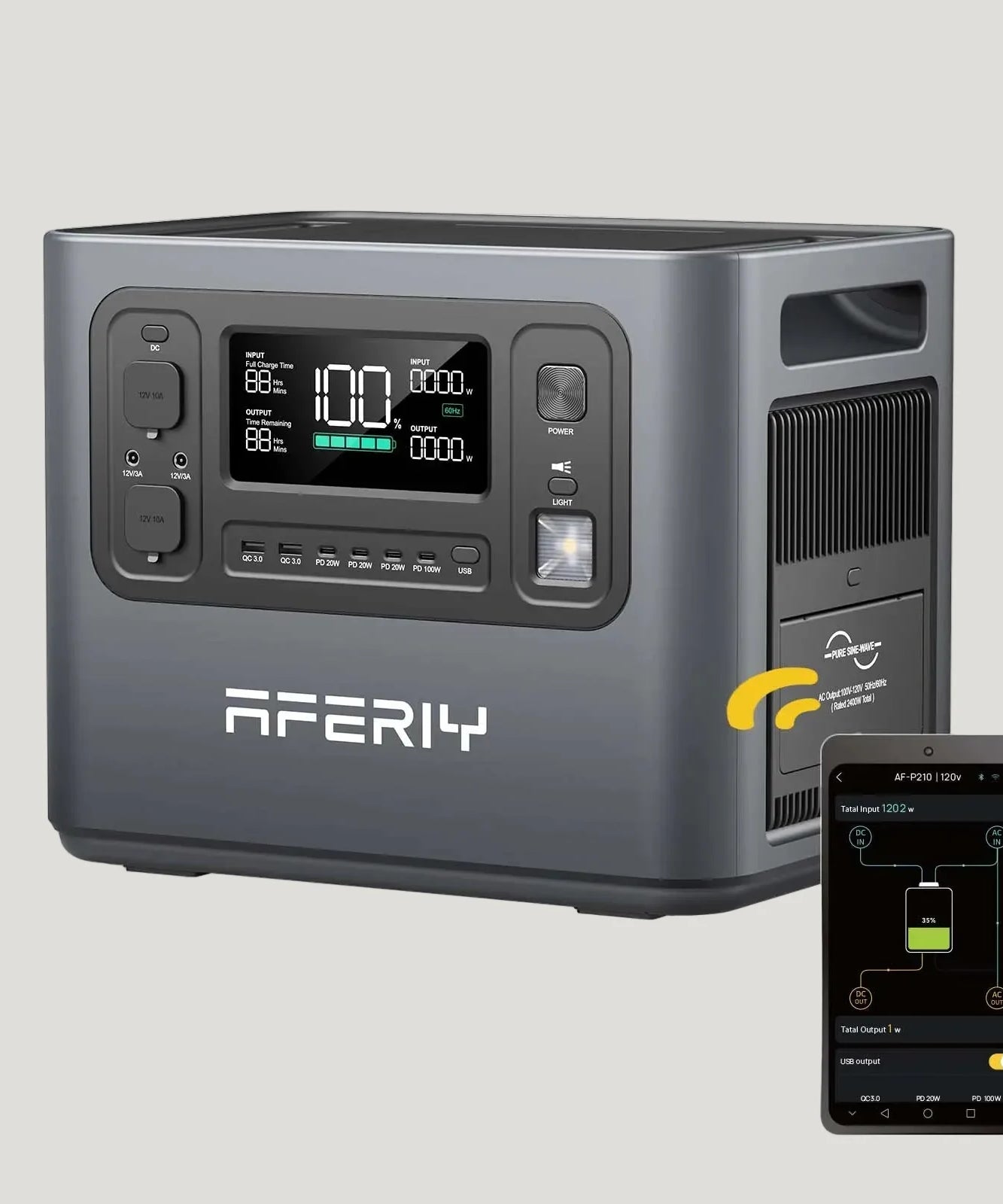 AFERIY P210 | Portable Power Station | 2400W 2048Wh