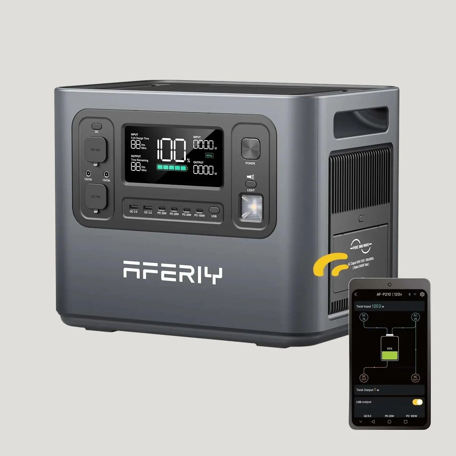 AFERIY P210 | Portable Power Station | 2400W 2048Wh