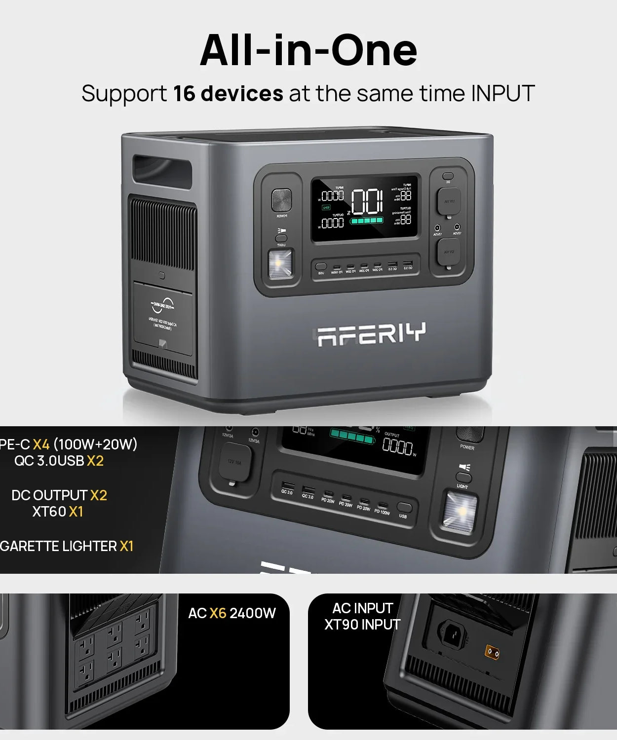 AFERIY P210 | Portable Power Station | 2400W 2048Wh