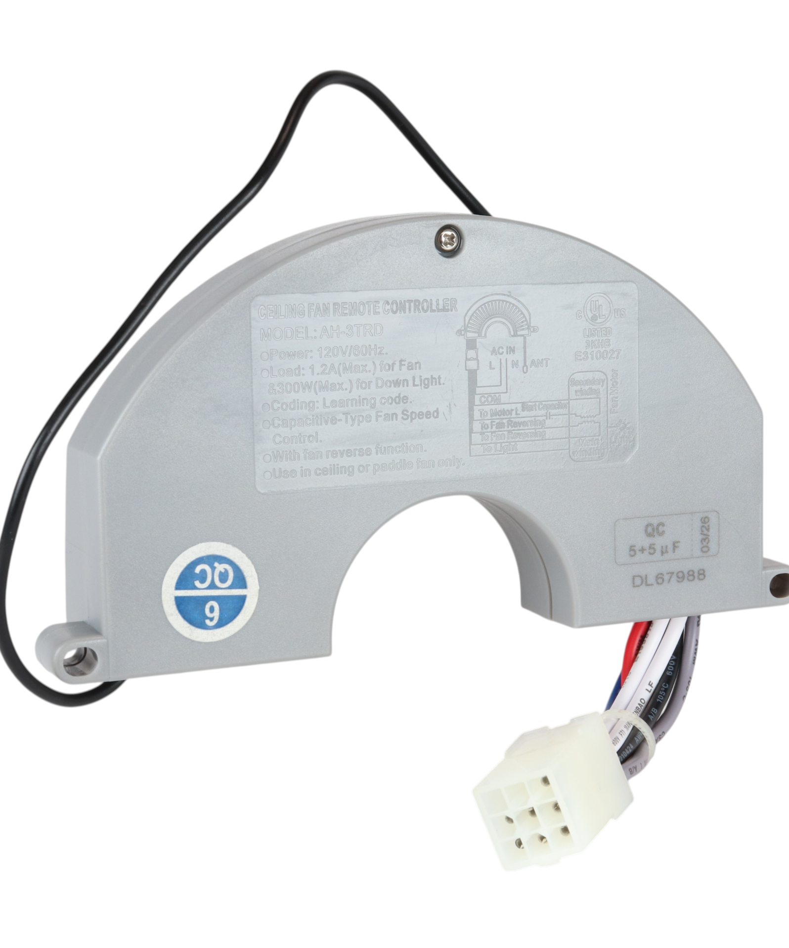 Harbor Breeze AH-3TRD Learning Ceiling Fan Receiver | 433.92 Mhz - AH-3TRD