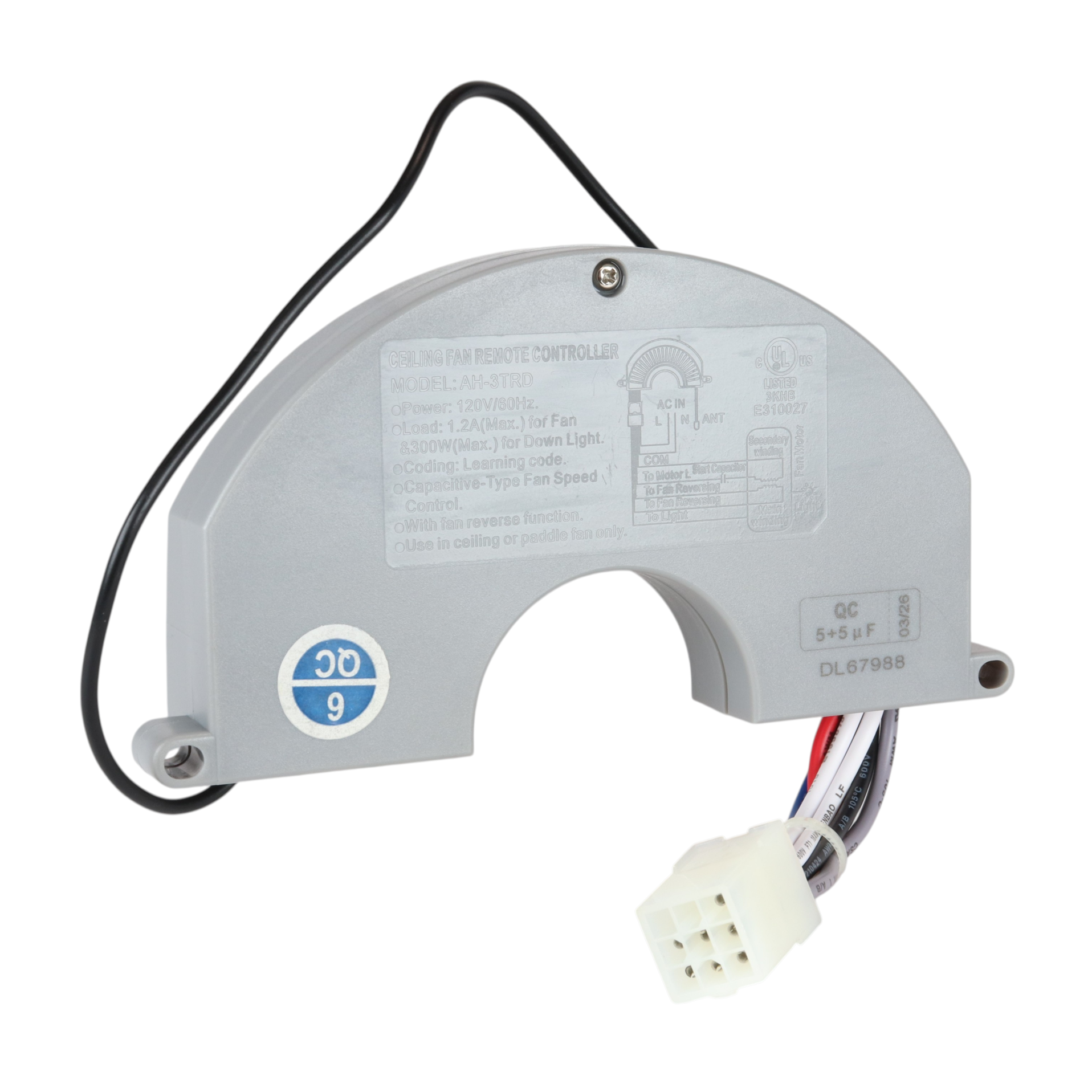 Harbor Breeze AH-3TRD Learning Ceiling Fan Receiver | 433.92 Mhz - AH-3TRD