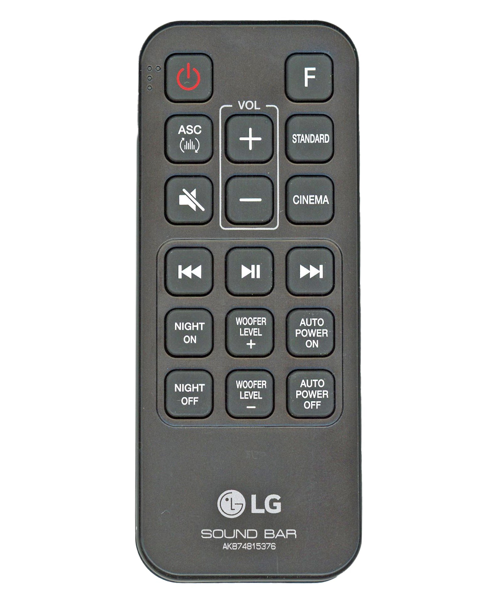 LG AKB74815376 Sound Bar Remote Control - AKB74815376