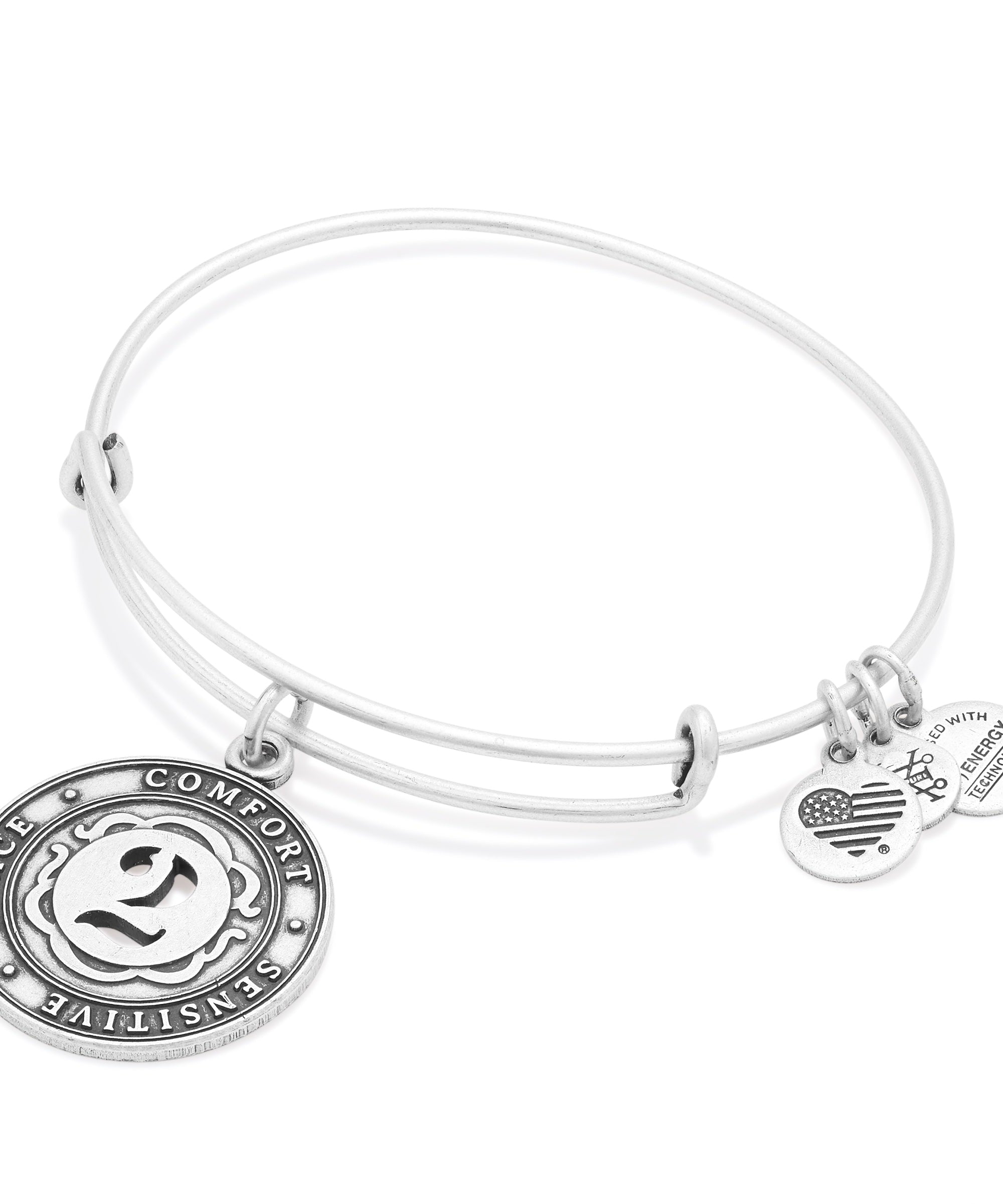 Number 2 Charm Bangle Bracelet | Grace, Comfort, and Sensitive