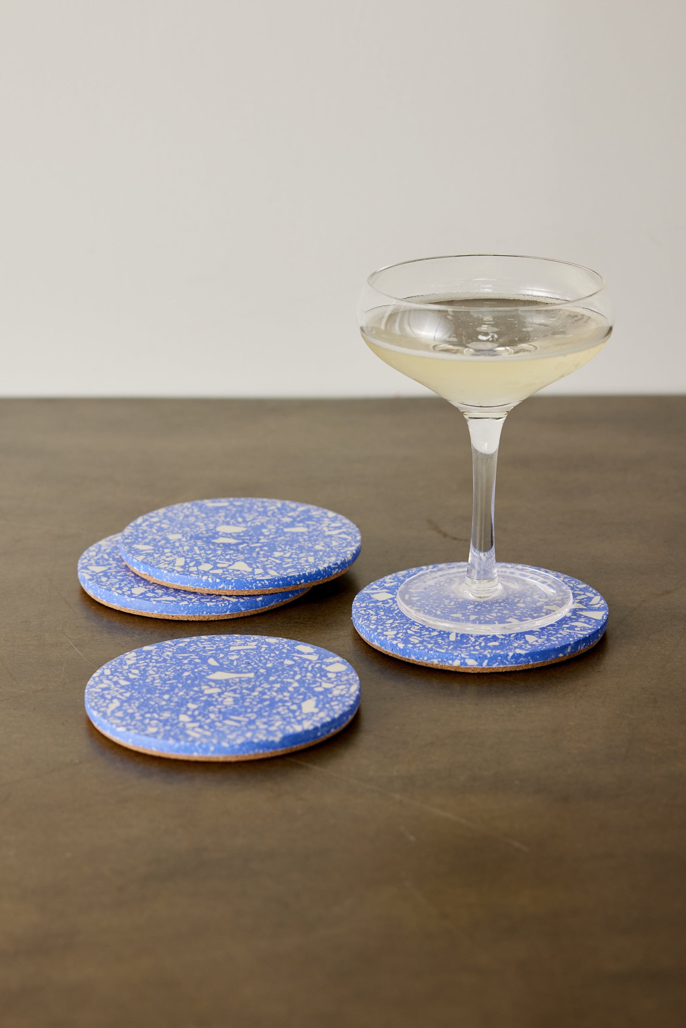 Cobalt Blue Terrazzo Coasters - Set of 4