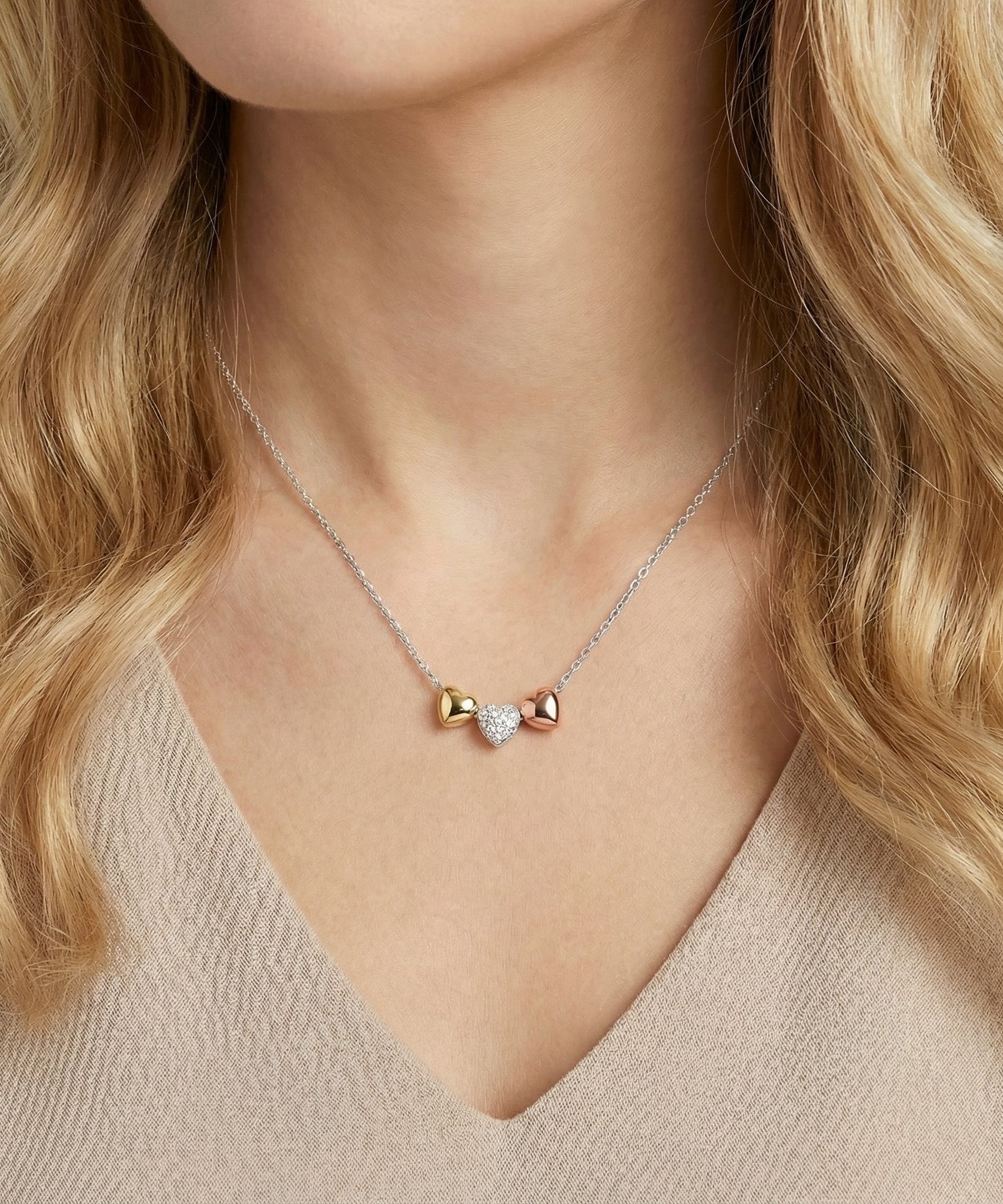 Crystal Heart Slider Necklace
