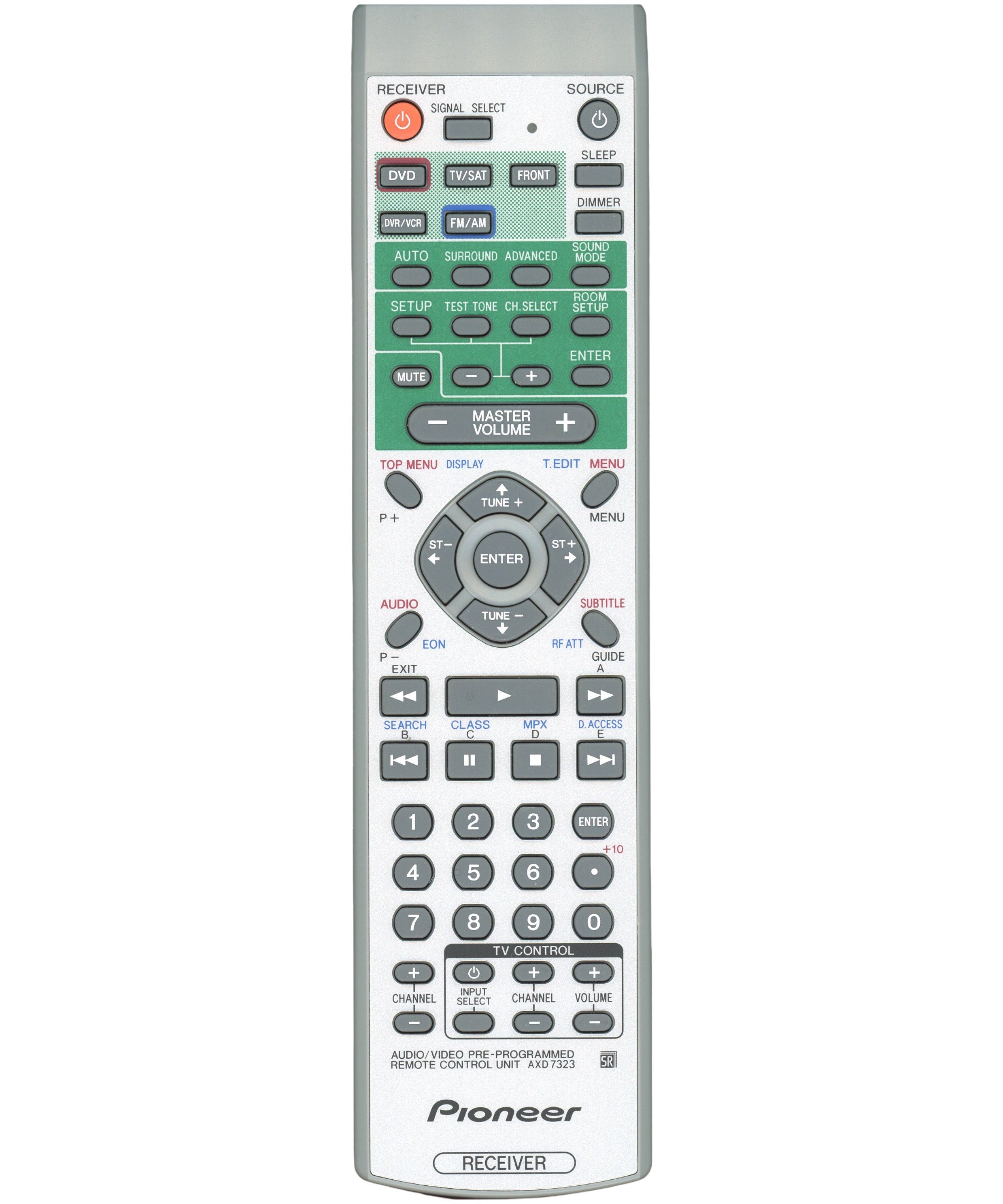 Pioneer AXD7323 Audio Video Multi Channel Receiver Remote Control - AXD7323