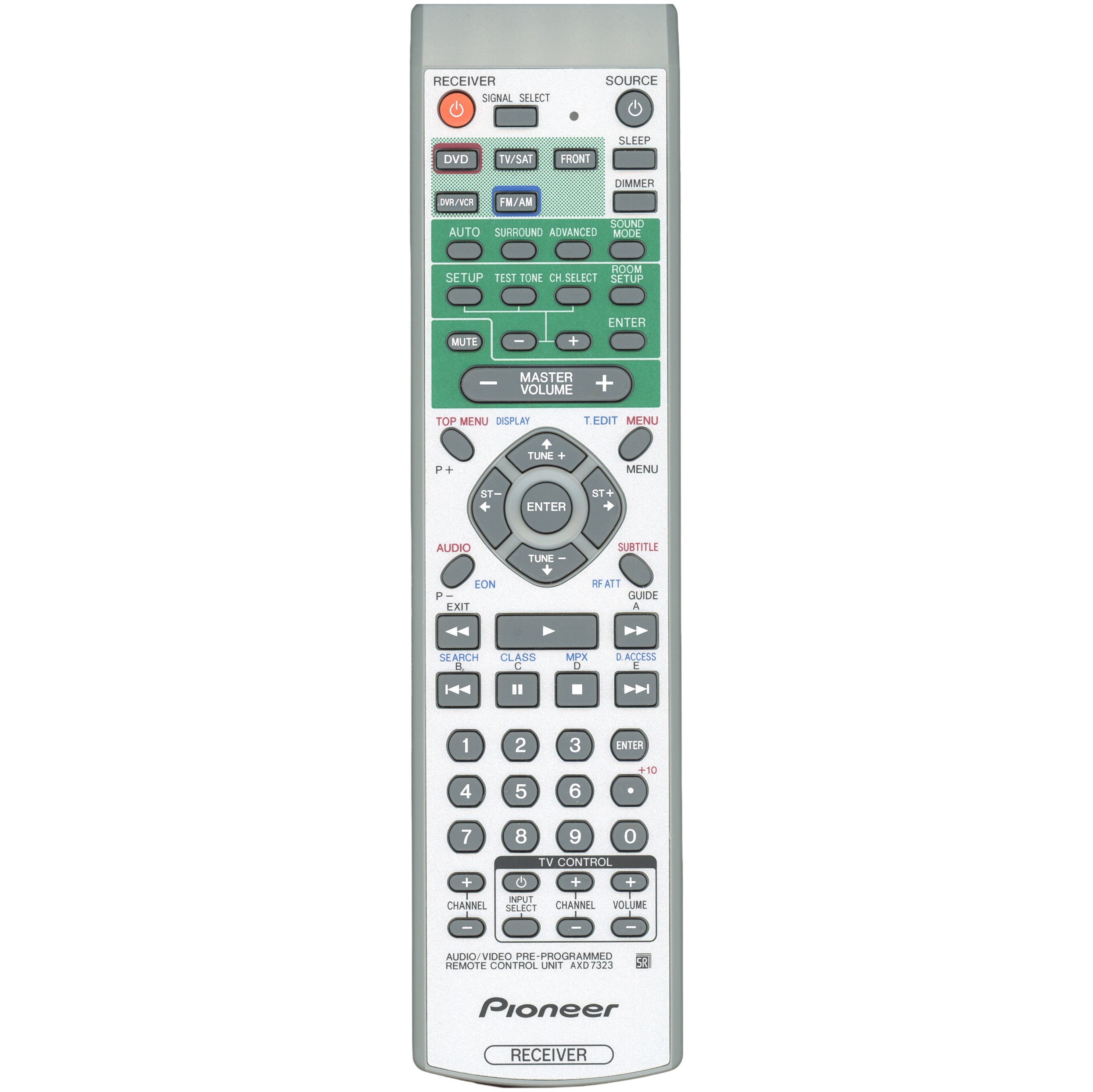 Pioneer AXD7323 Audio Video Multi Channel Receiver Remote Control - AXD7323
