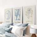 Set of 3 Bauhaus & Matisse Prints. Dancing Flower, Abstract