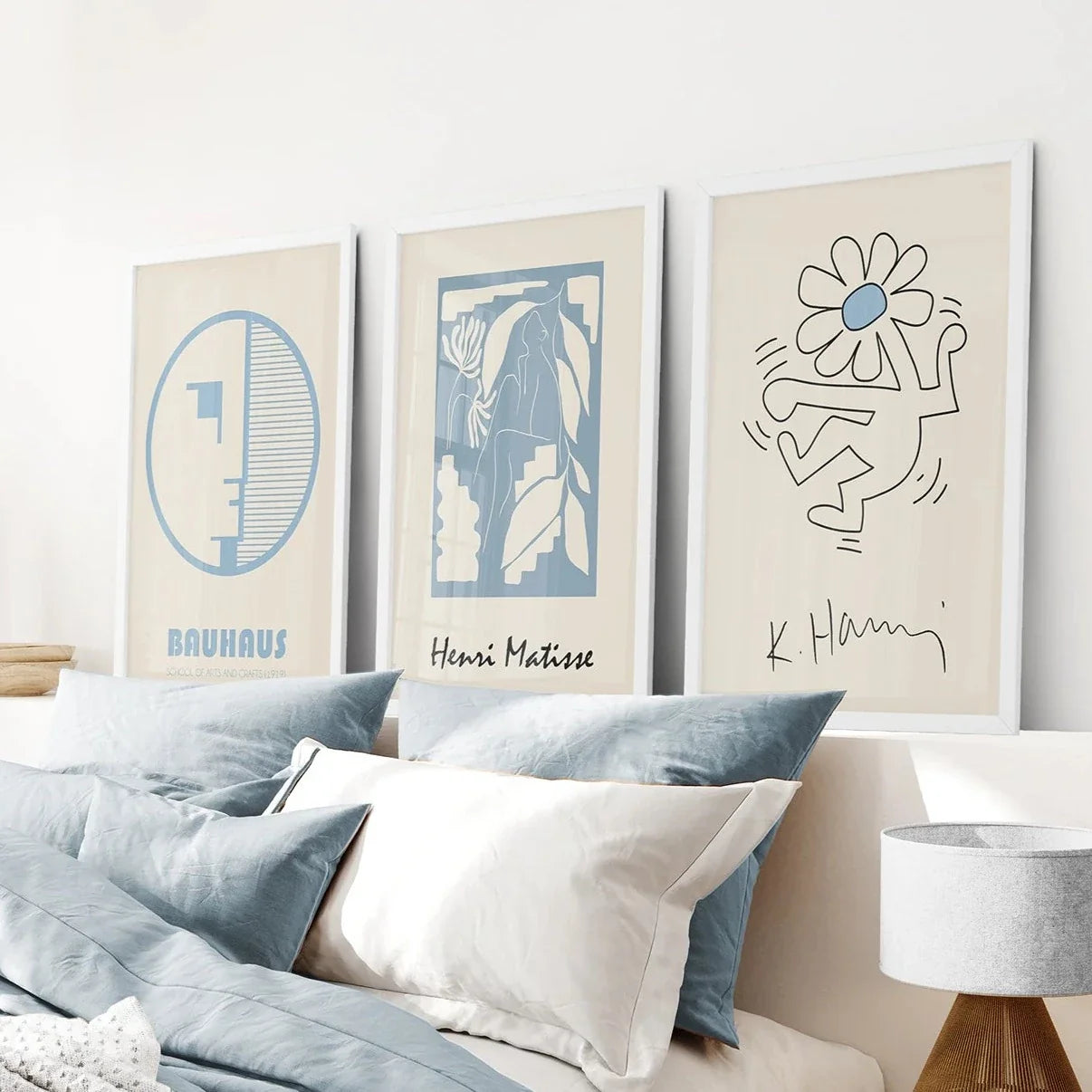 3er Set Bauhaus & Matisse Drucke. Tanzende Blume, Abstrakt