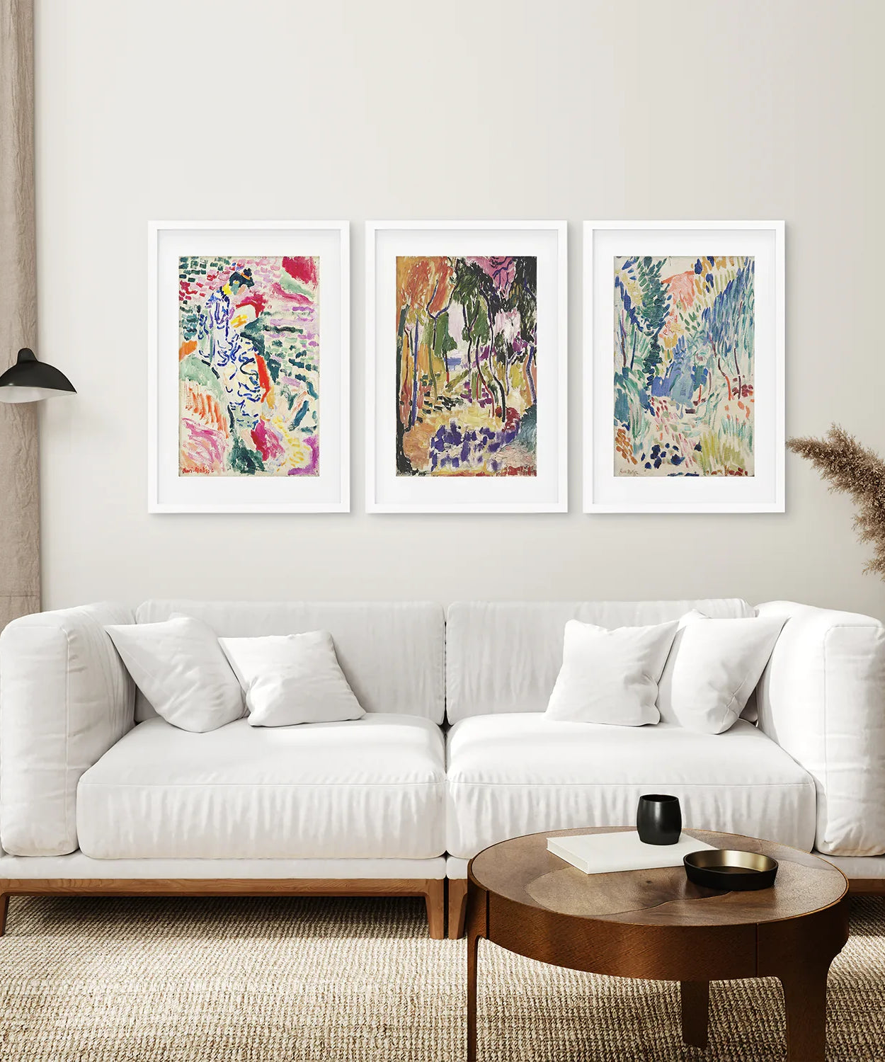 Japanischer Garten, 3er-Set Poster. Abstrakte eklektische Kunst