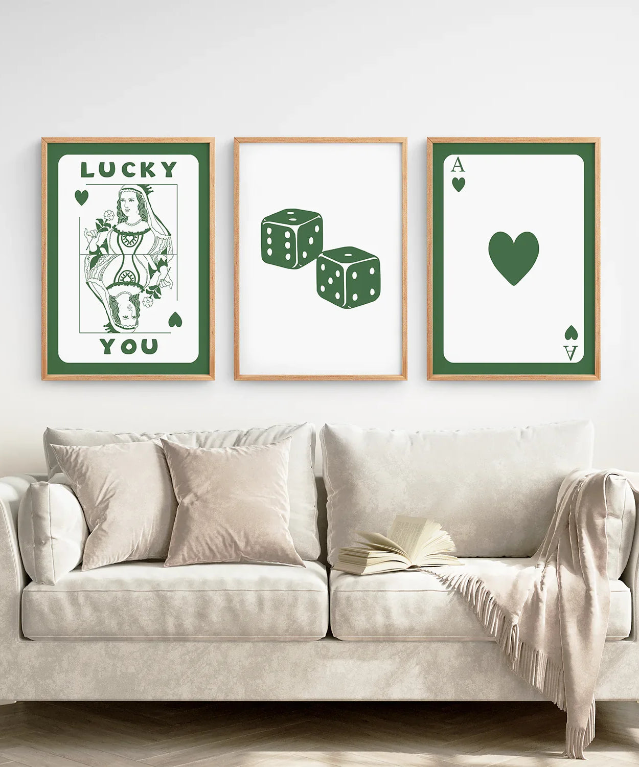 Vintage Poker-Karten-Set, 3-teilig, trendige Wandkunst