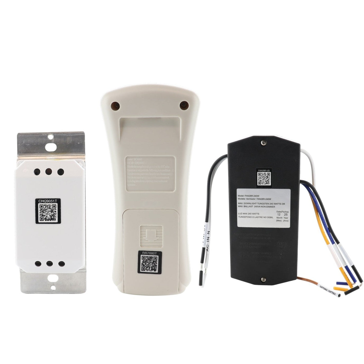 Anderic UNVWALLKIT001 Handheld and Wall Control Ceiling Fan Remote Control Kit CHQ9051T, RR7080T, UC7067GMRX