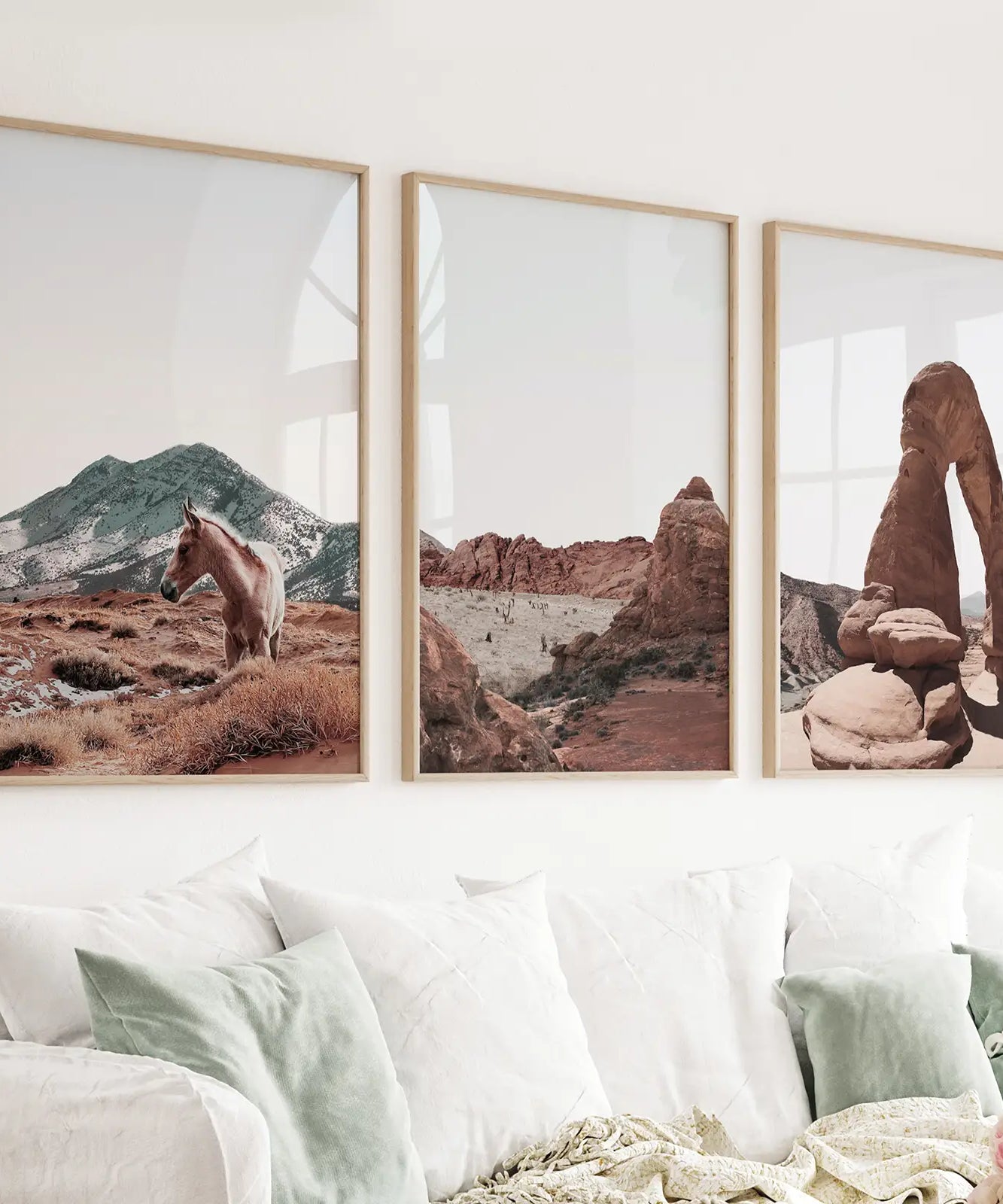 Arches National Park Wall Art Set. Horse in the Desert