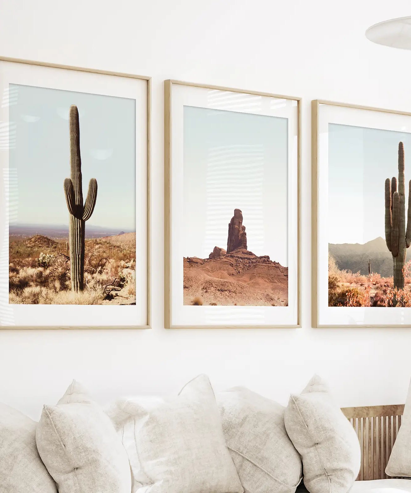 Arizona Desert Wall Art Set. Sedona Red Rocks, Saguaro Cacti