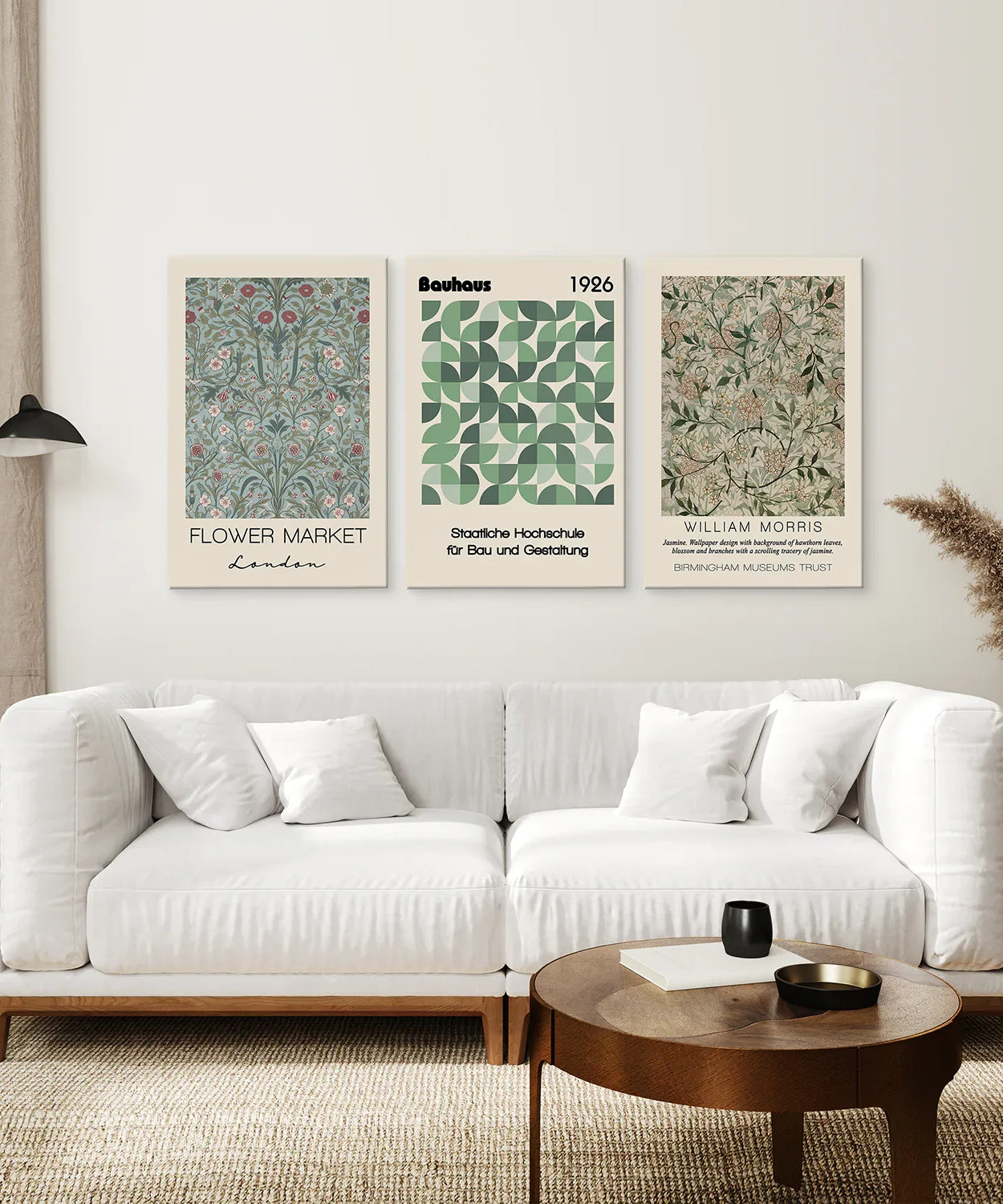 Botanische neutrale Wandbilder Wohnzimmer-Poster-Set