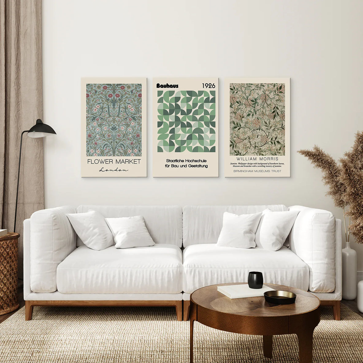 Botanische neutrale Wandbilder Wohnzimmer-Poster-Set