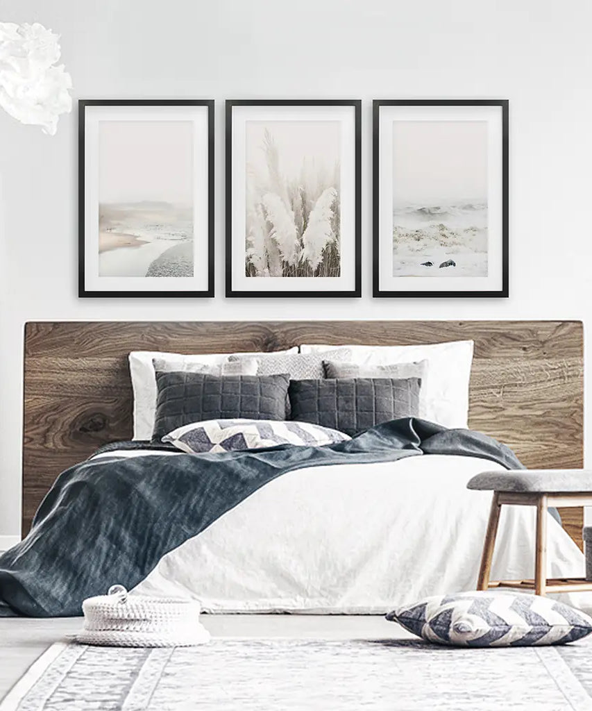 Beige Boho Beach Wall Art. Set of 3 Prints