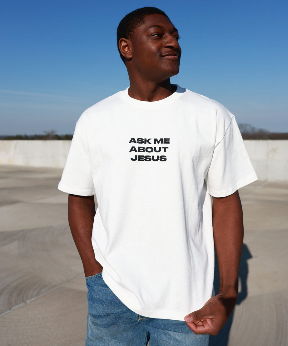 Ask Me About Jesus Heavyweight Tee