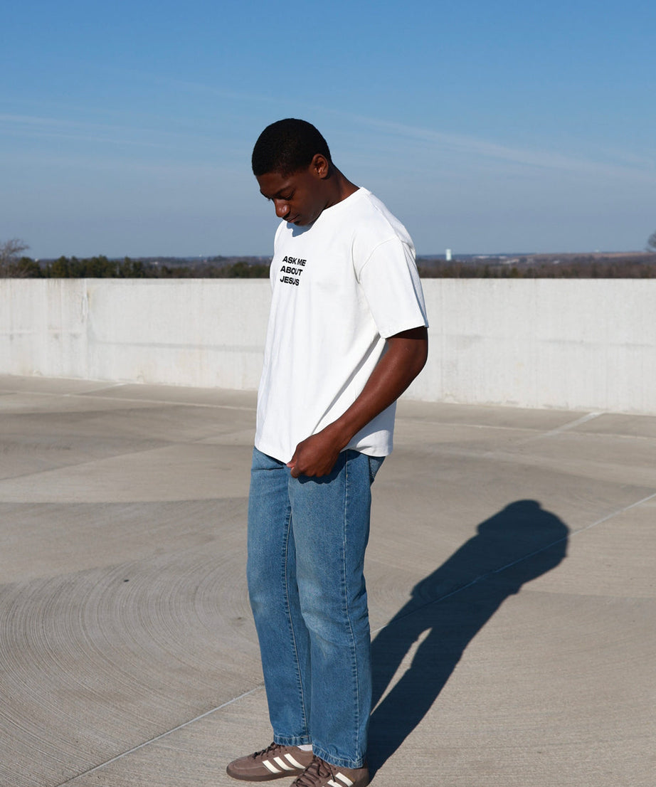 Ask Me About Jesus Heavyweight Tee