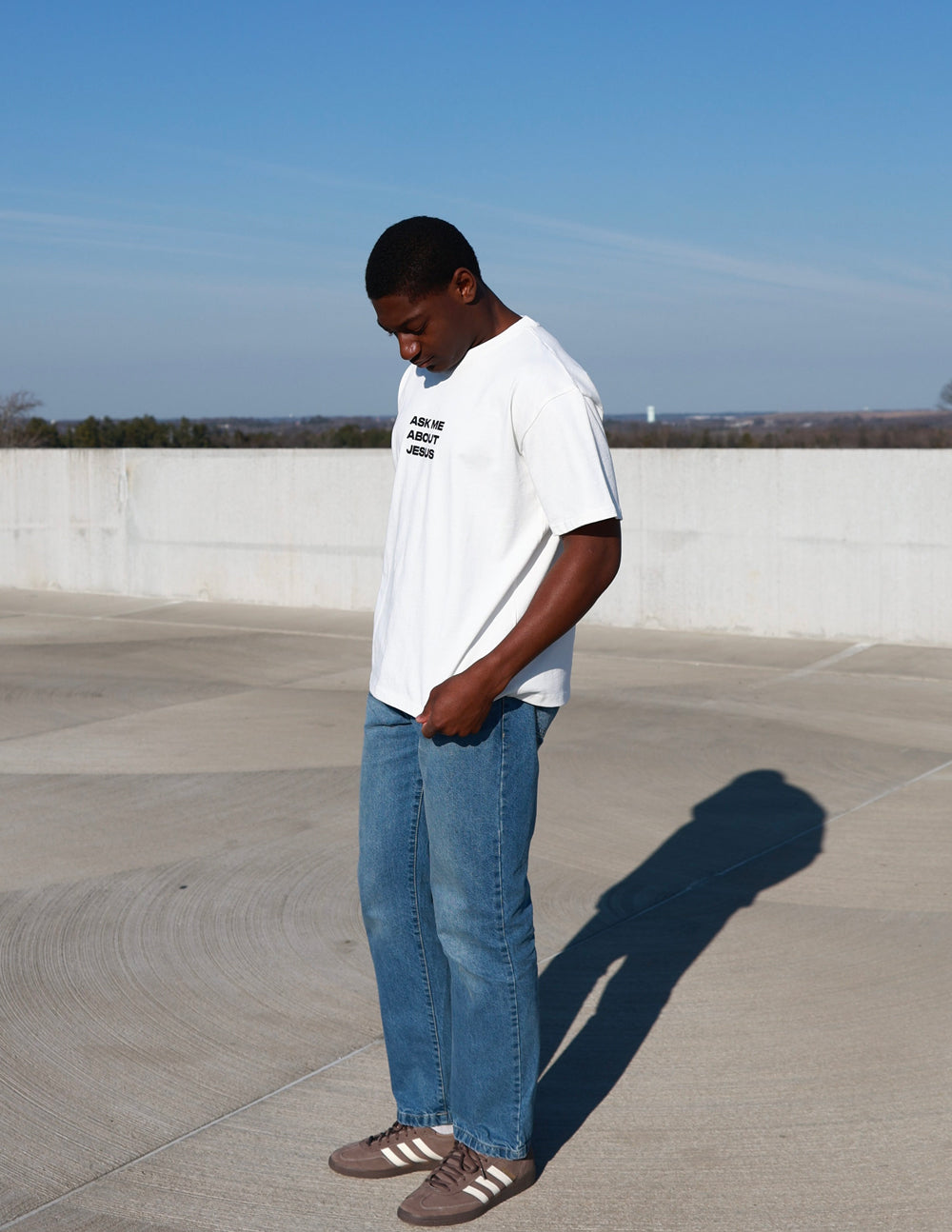Ask Me About Jesus Heavyweight Tee