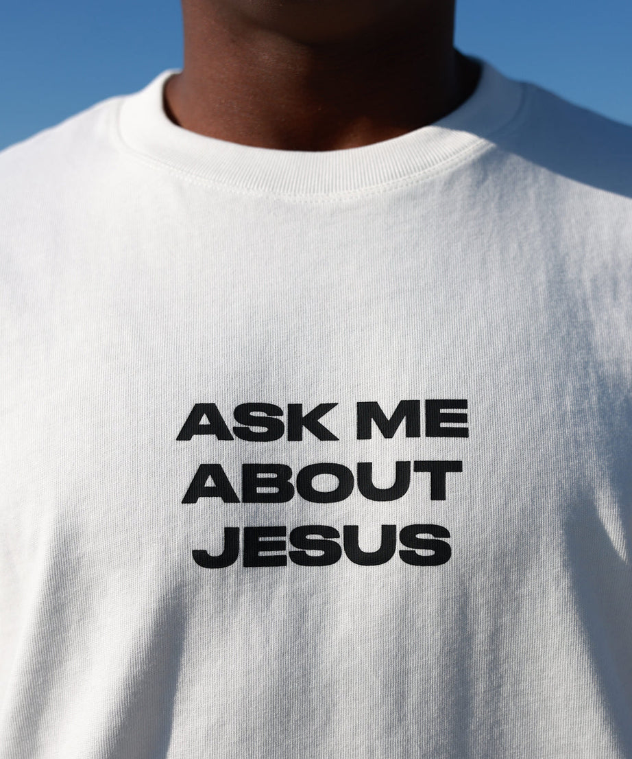 Ask Me About Jesus Heavyweight Tee