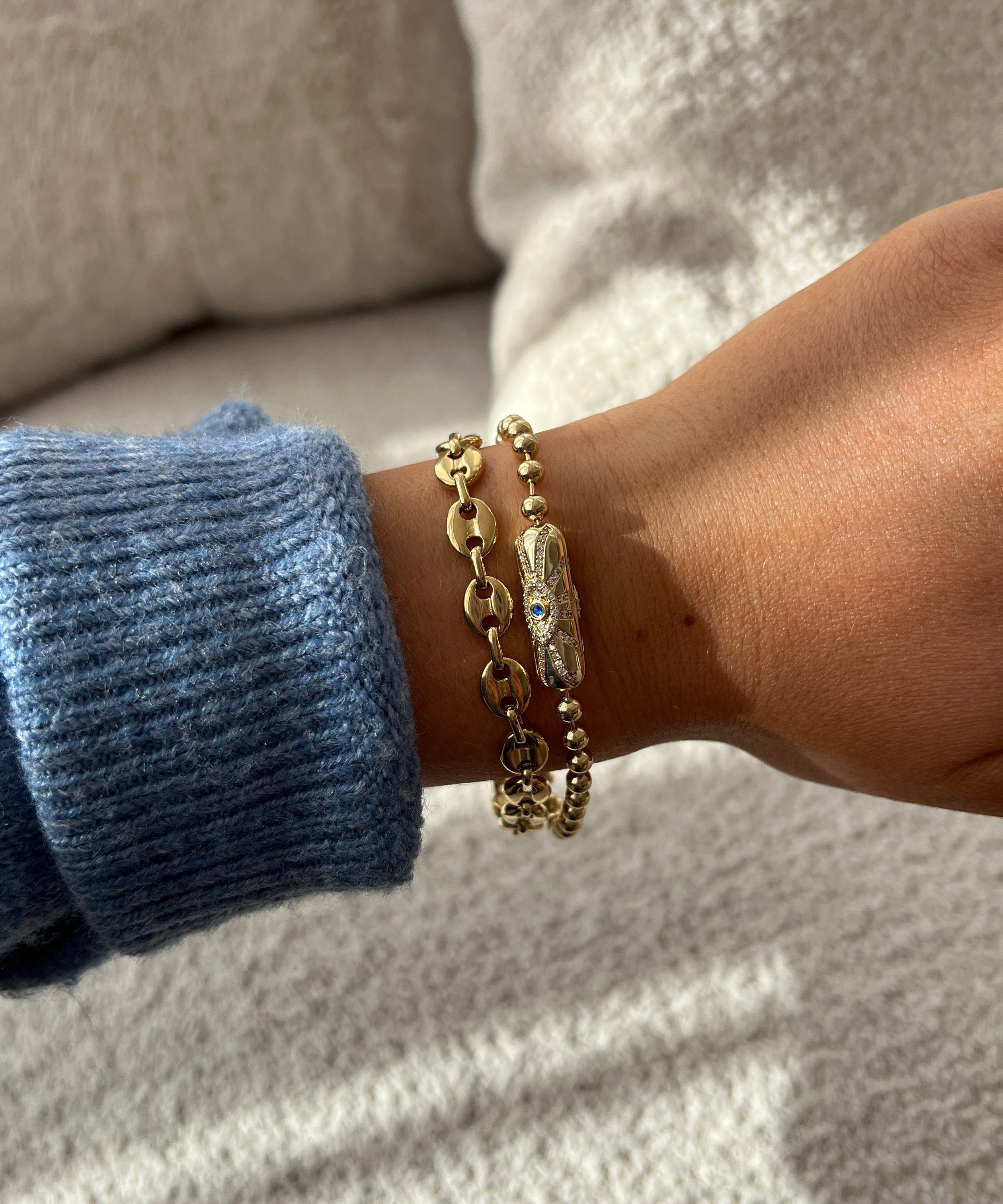 Evil Eye Barrel Closure Bracelet