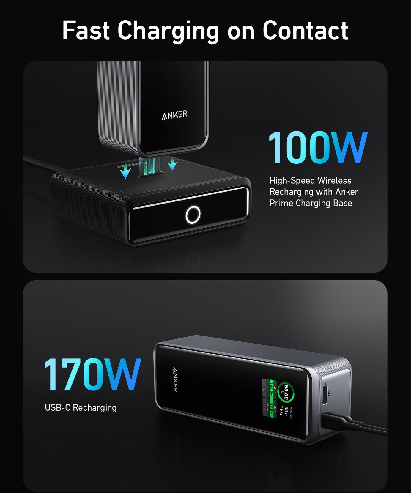 Anker Prime 27,650mAh Power Bank (250W) and 100W Charging Base