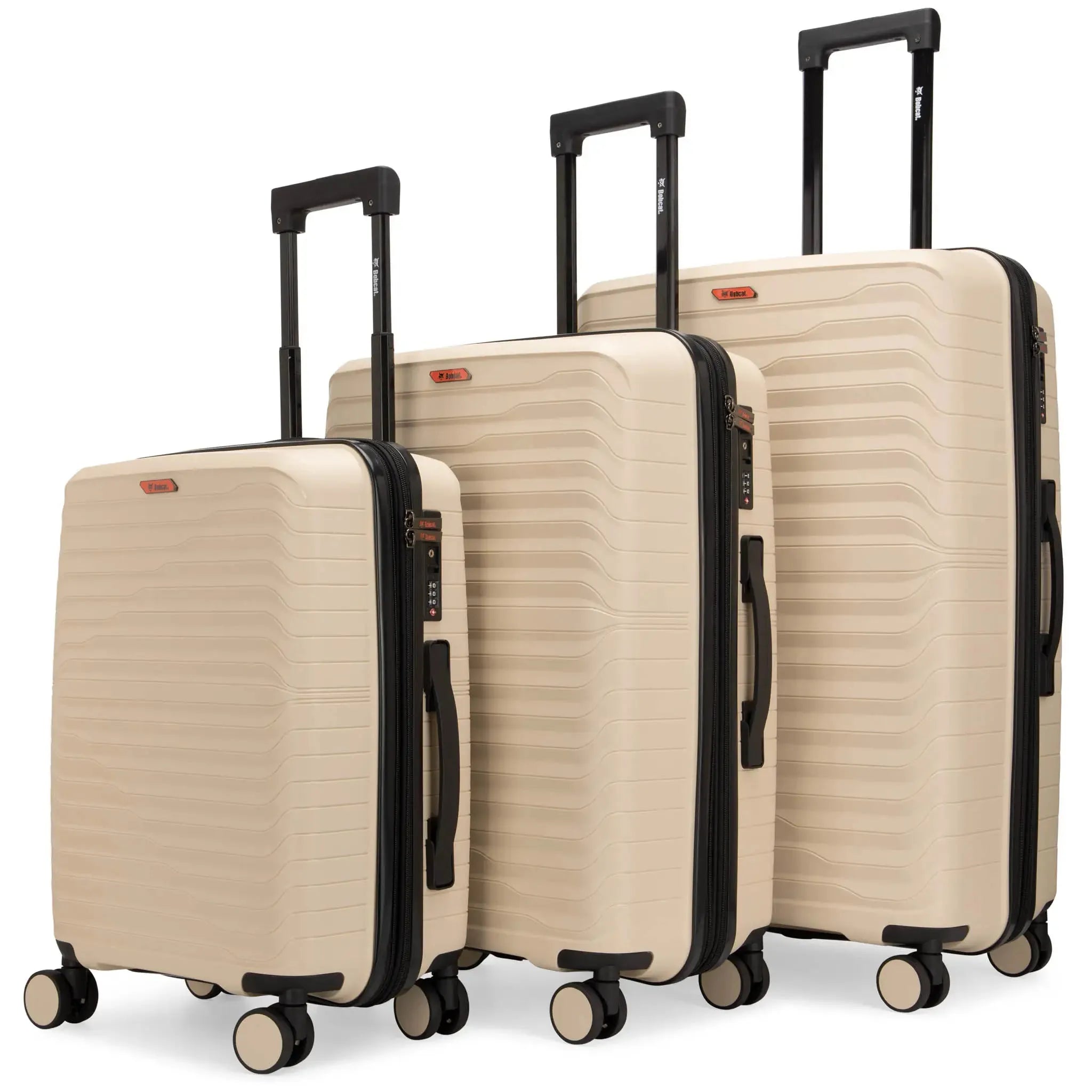 Excavator 3 Piece Expandable Tough Luggage Set