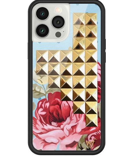 Blue Floral Stud iPhone Case