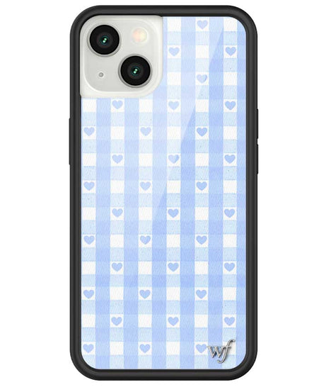 Gingham Hearts | Blue iPhone Case