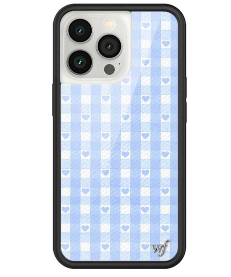 Gingham Hearts | Blue iPhone Case