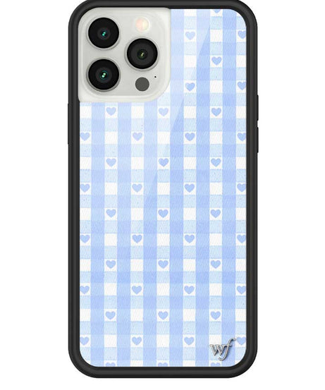 Gingham Hearts | Blue iPhone Case