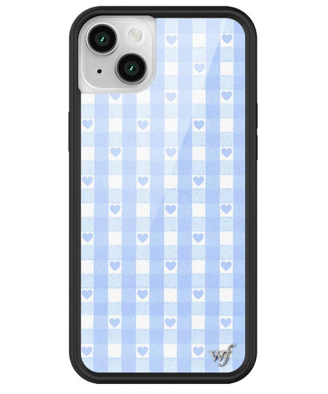 Gingham Hearts | Blue iPhone Case