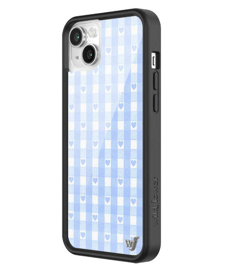Gingham Hearts | Blue iPhone Case
