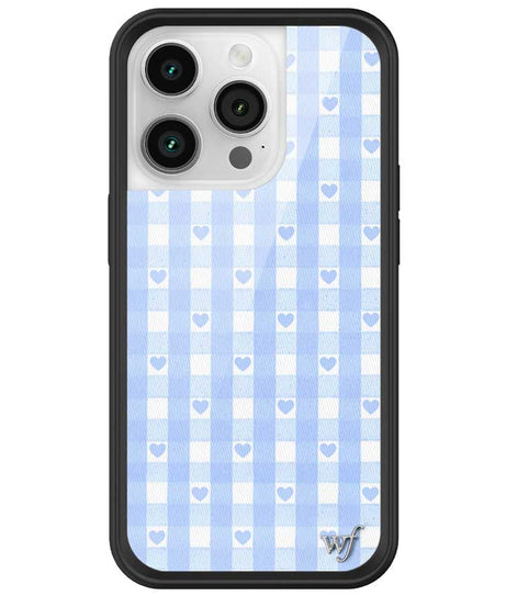 Gingham Hearts | Blue iPhone Case