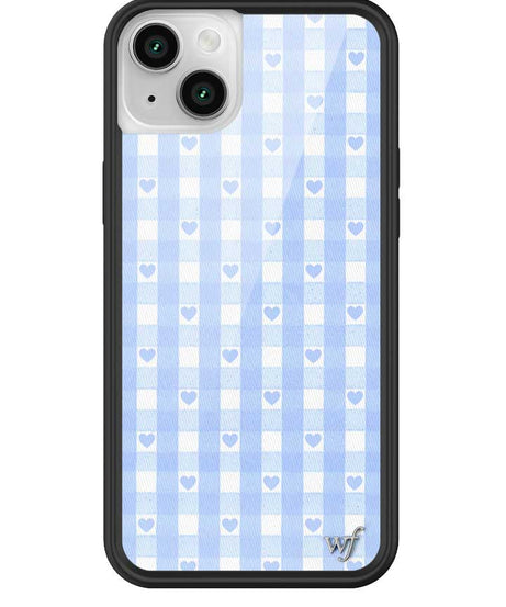 Gingham Hearts | Blue iPhone Case