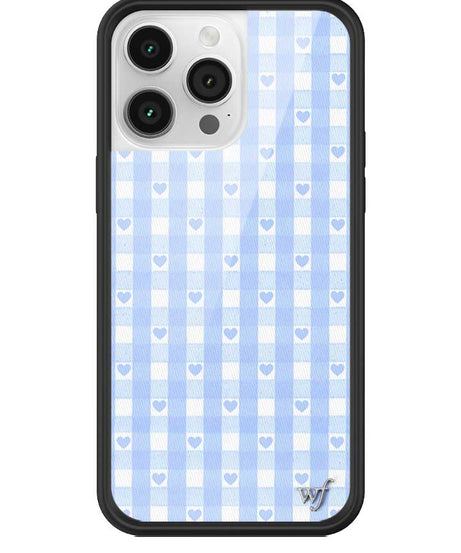 Gingham Hearts | Blue iPhone Case