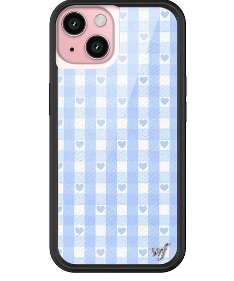 Gingham Hearts | Blue iPhone Case